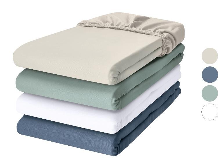 Drap-housse en satin de coton, 140-160 x 200 cm