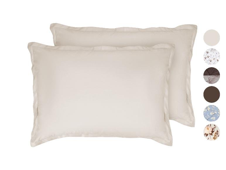 Taies d'oreiller en satin de microfibre ou taies d'oreiller double face en satin microfibre, 50 x 70 cm, 2 pièces