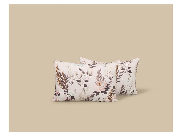Taies d'oreiller en satin de microfibre ou taies d'oreiller double face en satin microfibre, 50 x 70 cm, 2 pièces