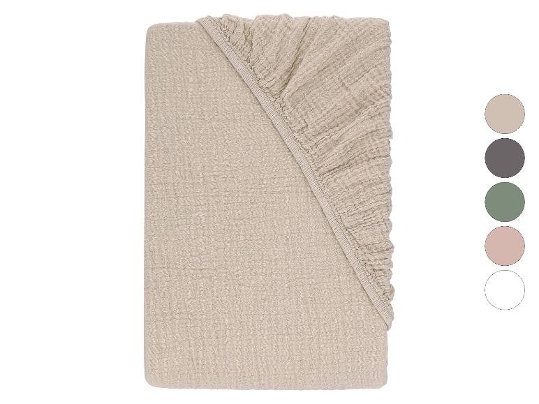 Drap-housse en mousseline, 90-100 x 200 cm.