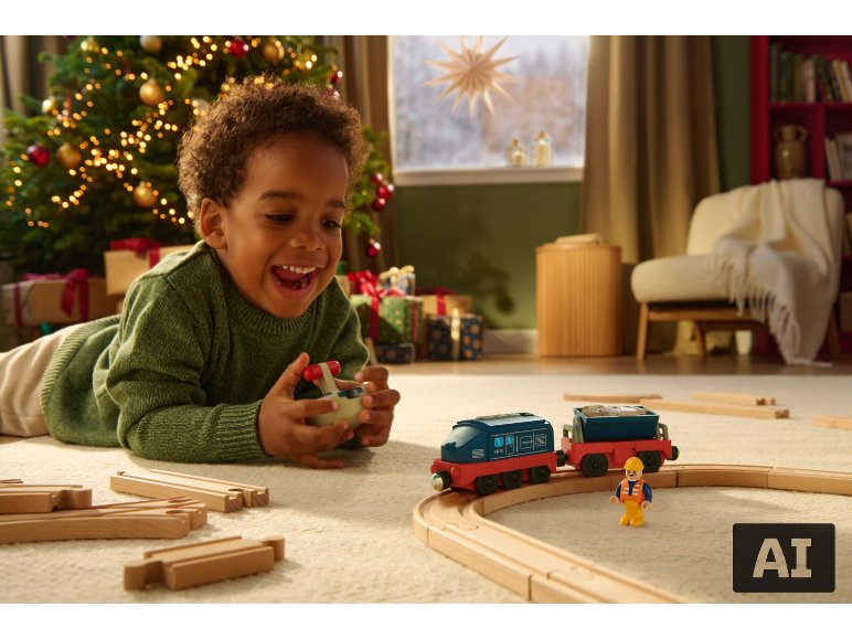 Kit de rails de train en bois