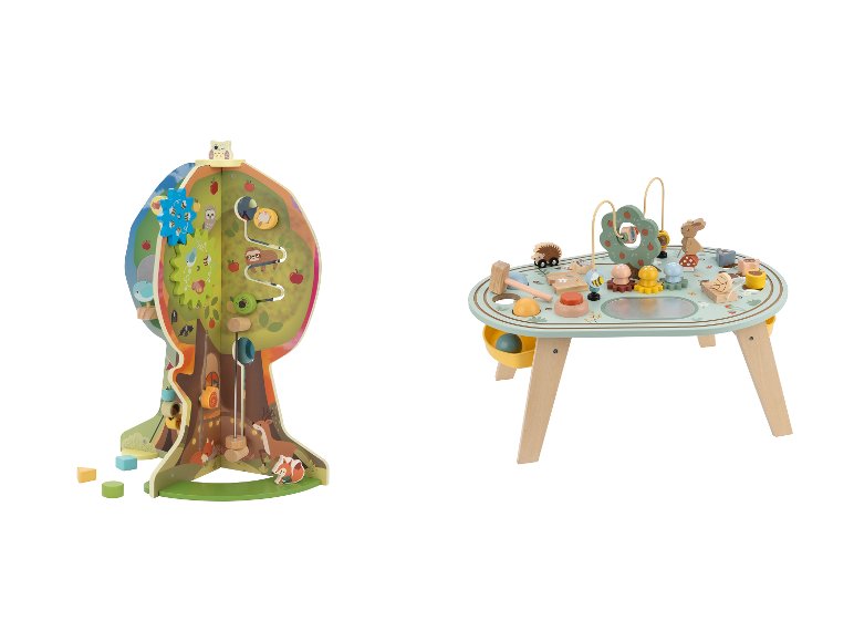 Arbre d'éveil en bois / Table de jeux d'éveil