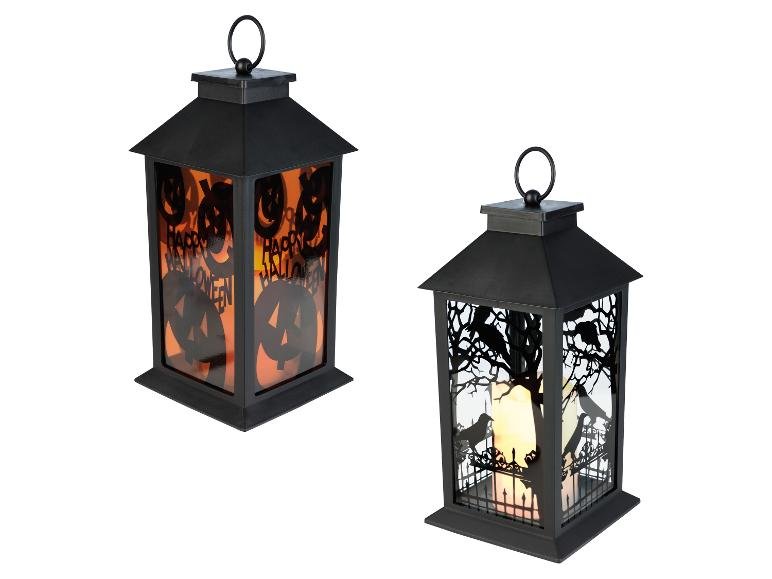 Lanterne d'Halloween LED, avec effet clignotant.