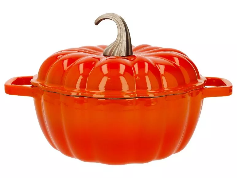 Cocotte en fonte en forme de citrouille