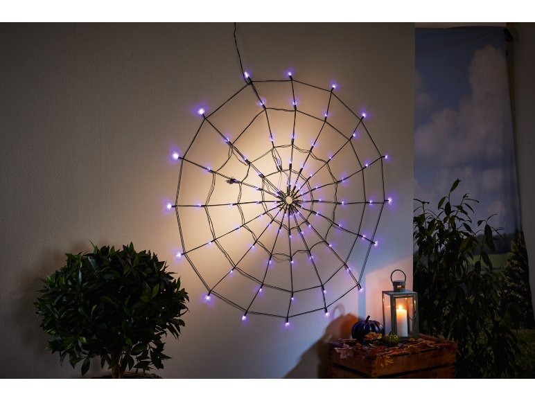 Décoration d'Halloween « Toile d'araignée LED », avec 80 LED.