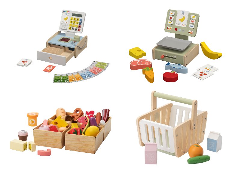 Accessoires de marchande en bois