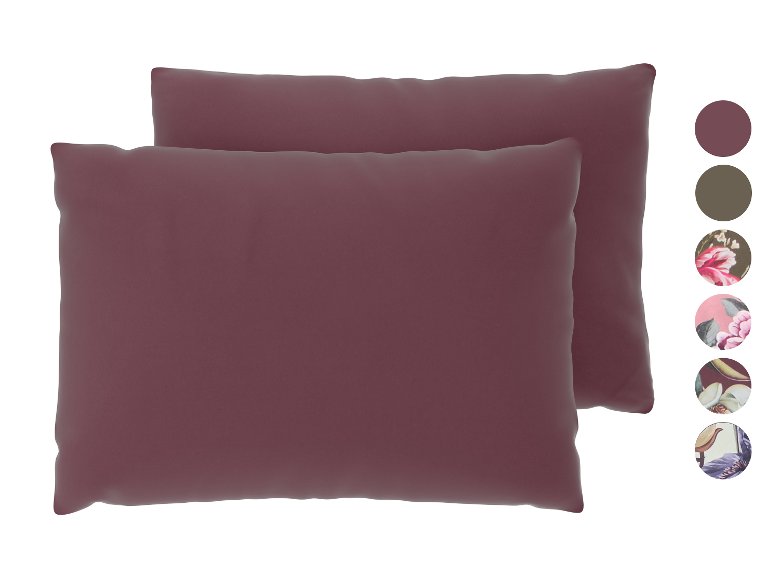 Lot de 2 taies d'oreiller en satin microfibre, 50 x 70 cm