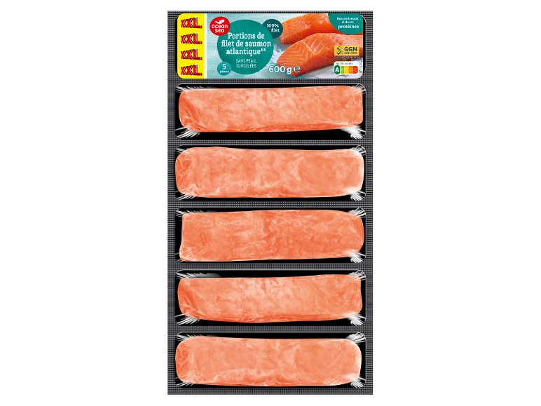 5 portions de filet de saumon atlantique