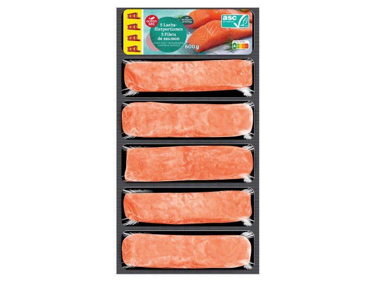 5 portions de filet de saumon atlantique