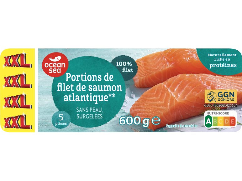 5 portions de filet de saumon atlantique