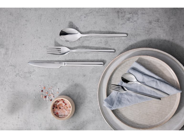 Couverts en acier inoxydable brillant, 60 pièces