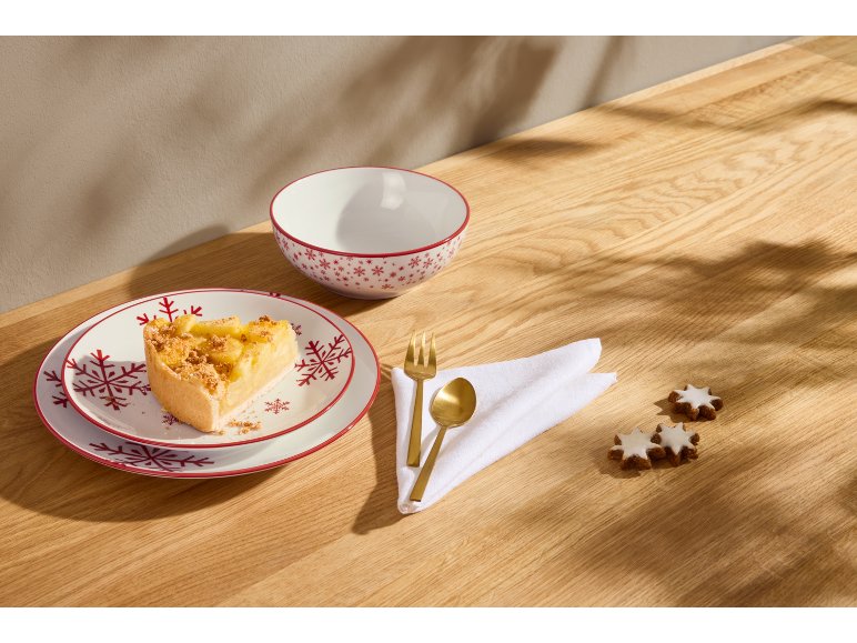 Service de vaisselle Noël en porcelaine, 12 pièces