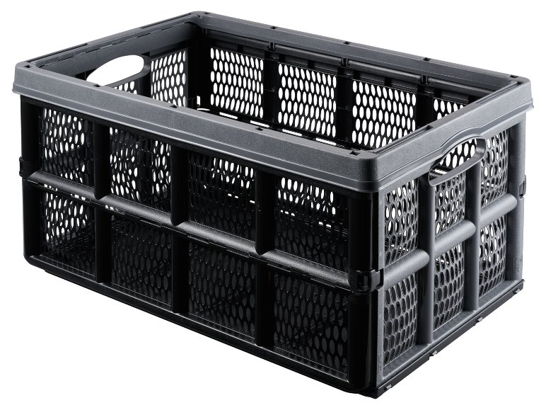 Casier pliant, 60 x 40 x 29,4 cm, noir