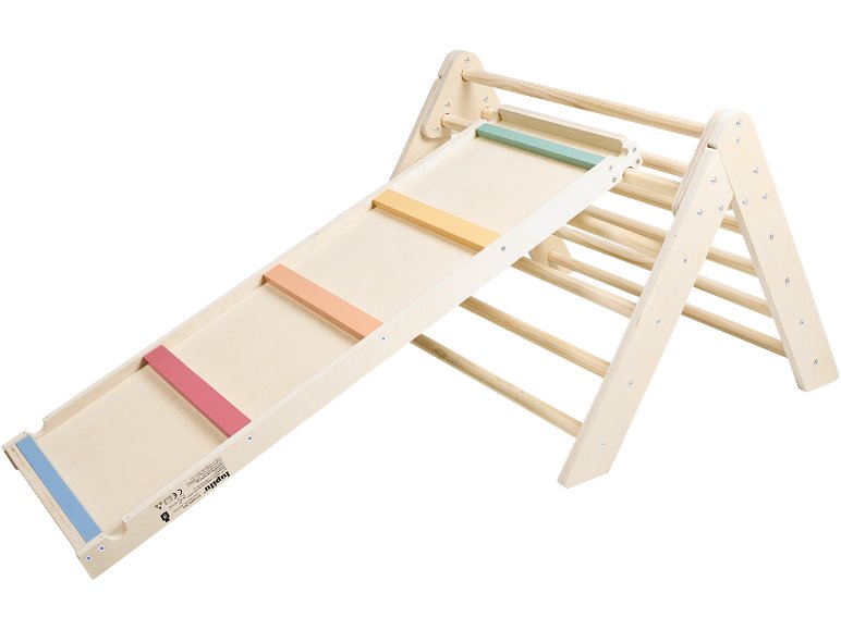 Triangle d’escalade et échelle/toboggan Premium en bois