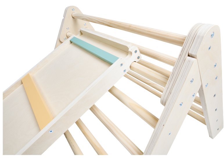 Triangle d’escalade et échelle/toboggan Premium en bois