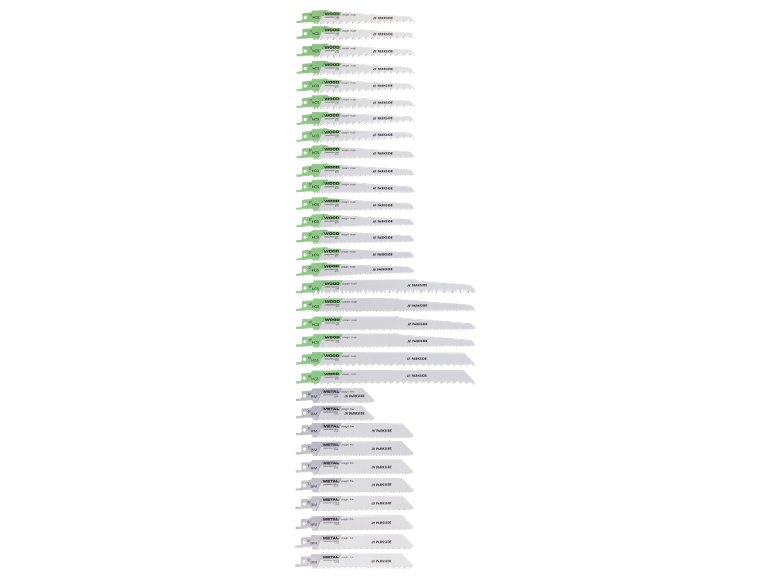 Lot de 32 lames de scie sabre
