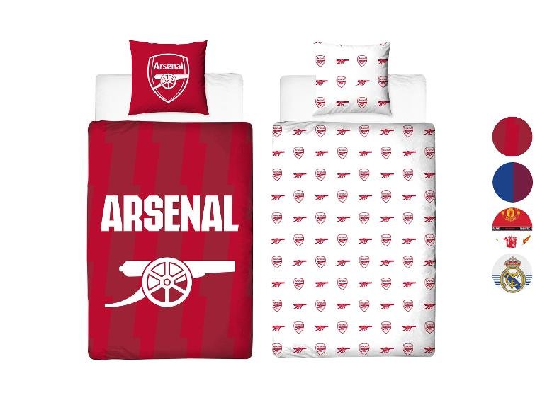 Parure de lit 2 pces, Real Madrid / Arsenal / Manchester United / FC Barcelona, 140 x 200 cm