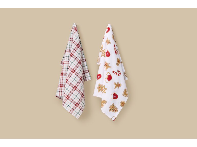 Lot de 2 torchons de cuisine, 50 x 70 cm