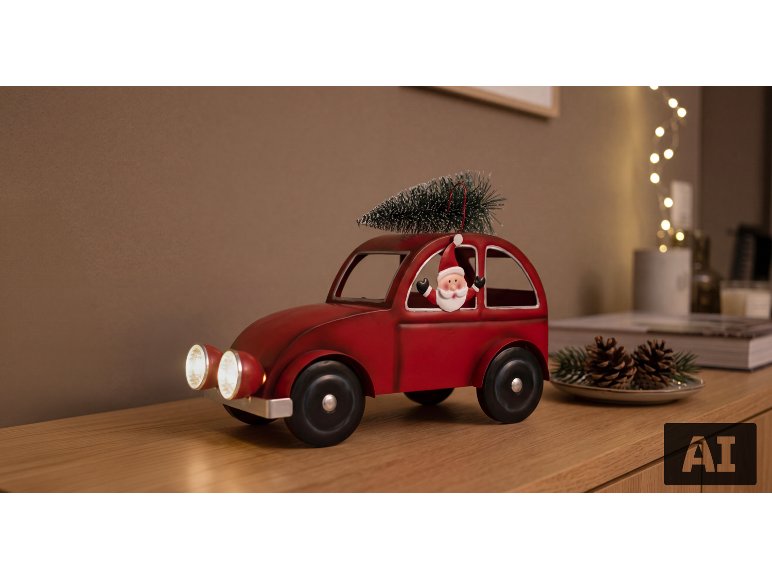 Décoration de Noël Voiture ou Panneau Père Noël ou Panneau Stop