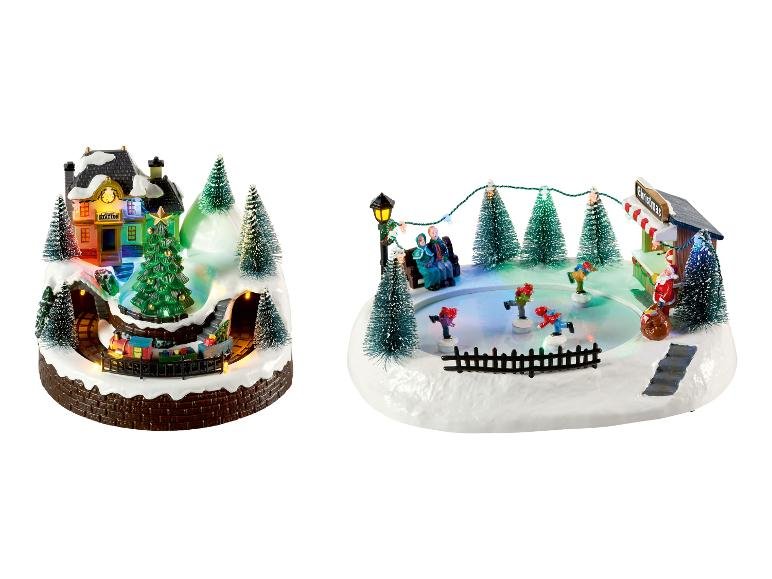 Village de Noël LED, avec musique et mouvement