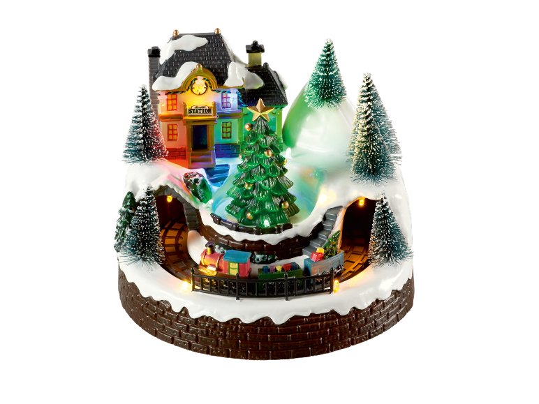 Village de Noël LED, avec musique et mouvement