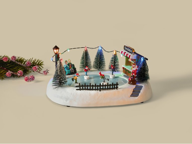 Village de Noël LED, avec musique et mouvement