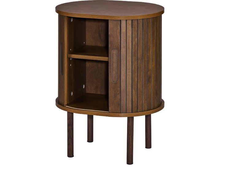 Table de chevet avec portes à rideau