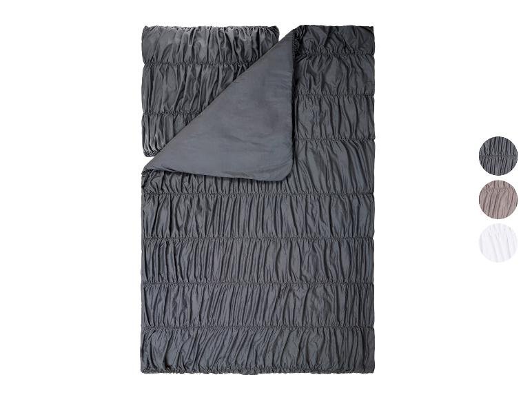 Housse de couette réversible ajustée en microfibre satin, 140 x 200 cm.
