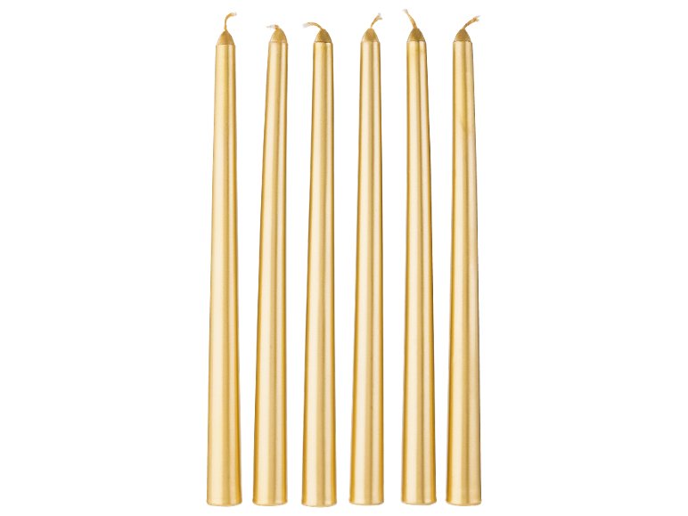 Bougies coniques torsadées, 6 pièces