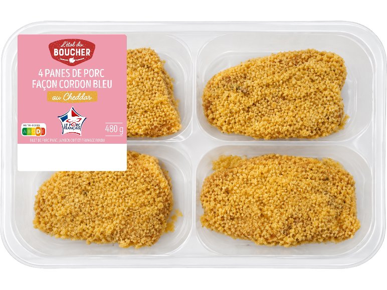 Cordon bleus de porc au cheddar
