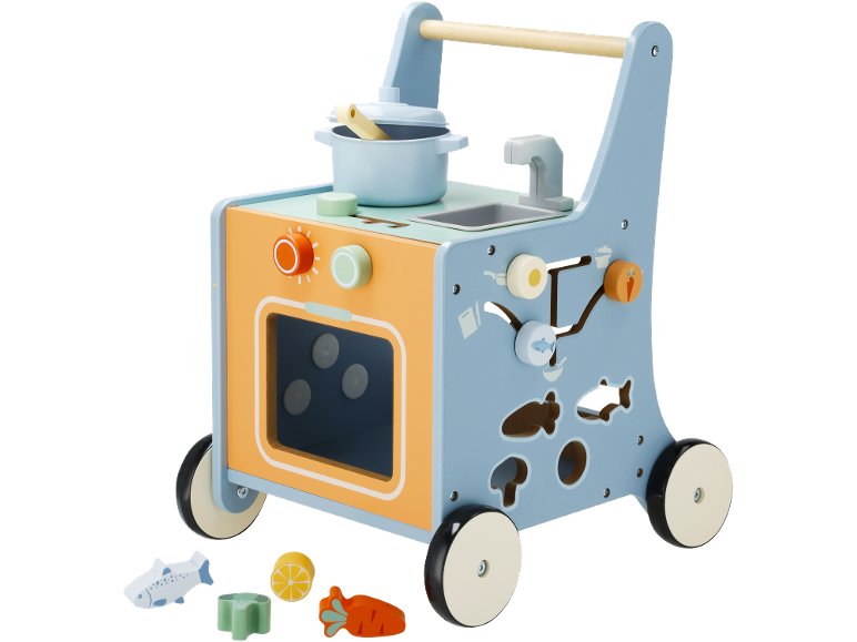 Chariot de marche ou Trotteur cuisine en bois