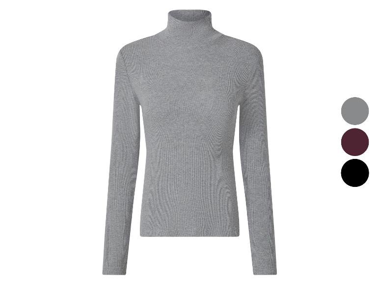 Tee-shirt col roulé côtelé femme