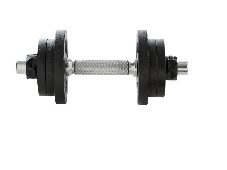 Kit d'haltères courts, 10 kg, 9 pièces.