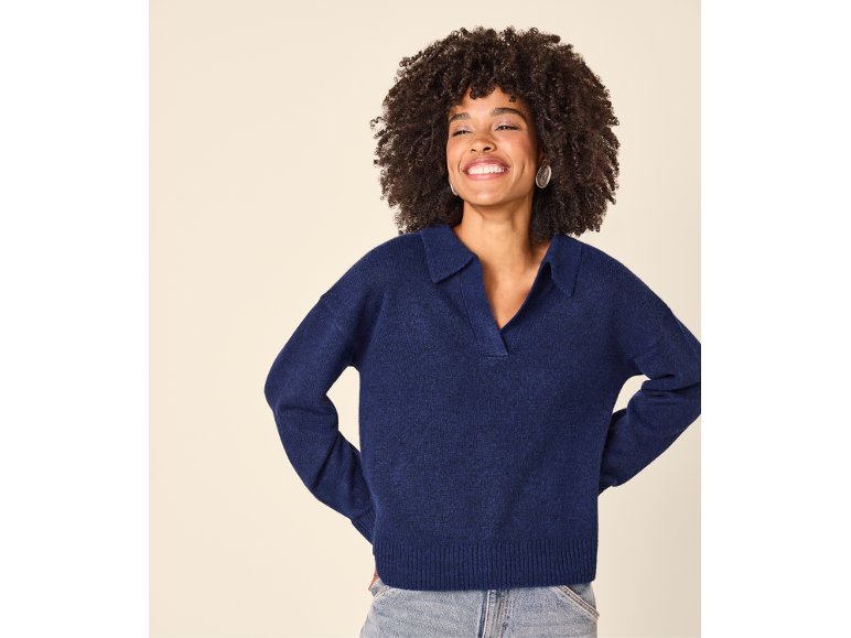 Pull polo femme