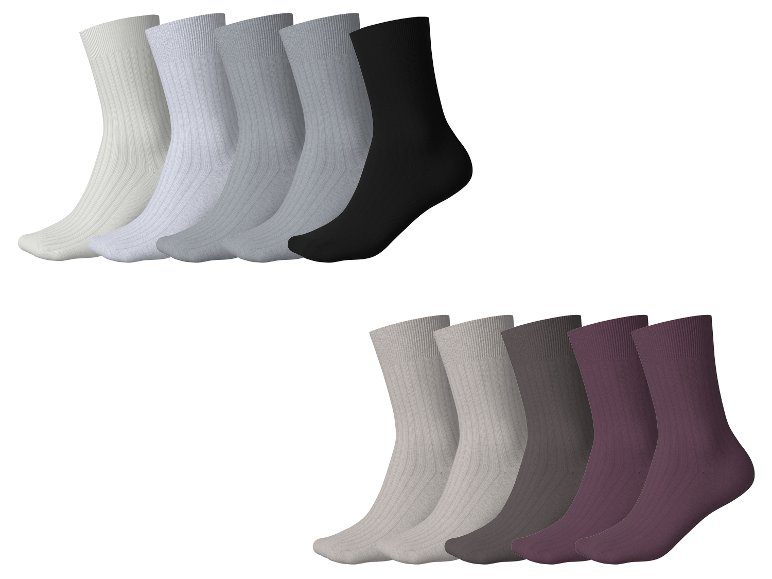 Lot de 5 paires de chaussettes côtelées femme