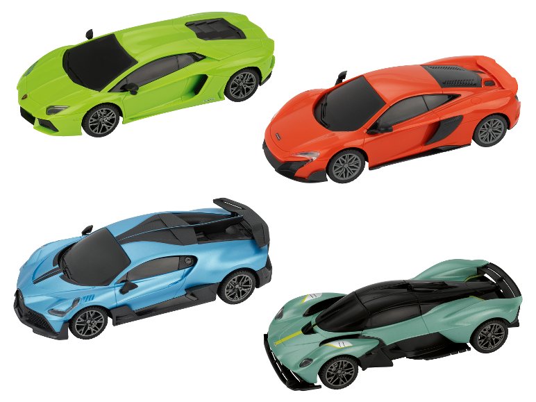 Véhicule télécommandé : Lamborghini Aventador Coupé ou McLaren 675LT Coupe ou Bugatti Divo ou Aston Martin Valkyrie
