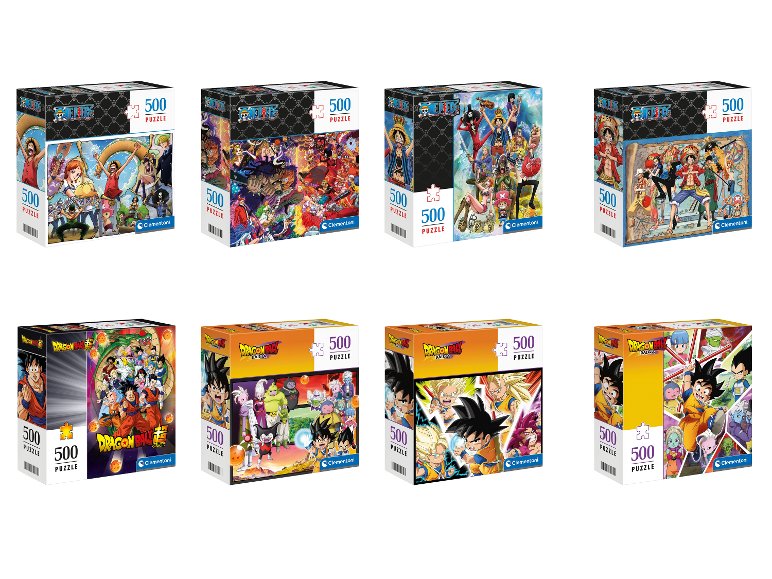 Coffret puzzle Dragon Ball ou One Piece, 500 pièces