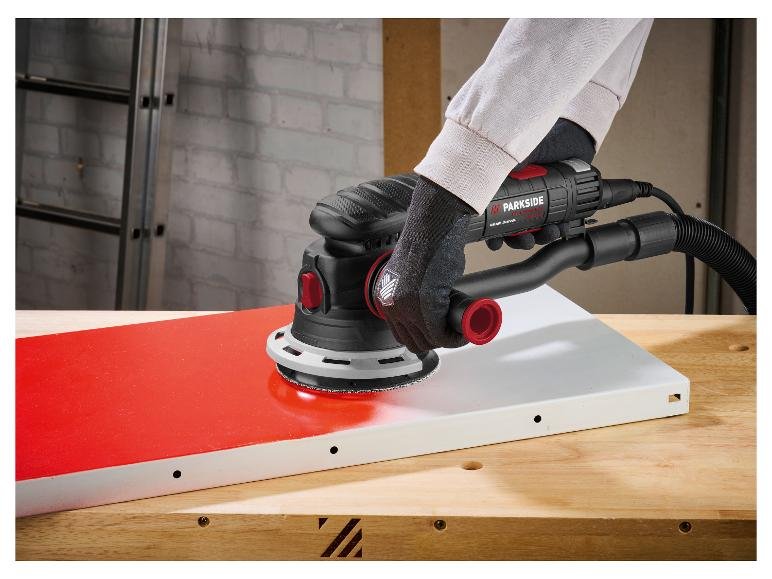 Ponceuse excentrique »PPEXS 750 B2«, avec entraînement direct du plateau commutable.