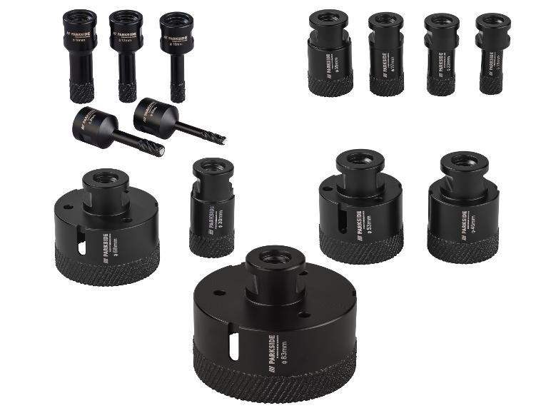 Couronnes diamantées, coffret de rangement inclus.