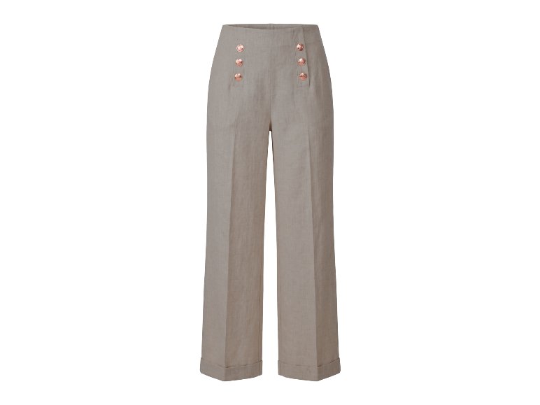 Pantalon taille haute large femme