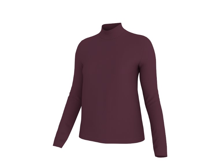 Haut à col roulé en maille fine femme