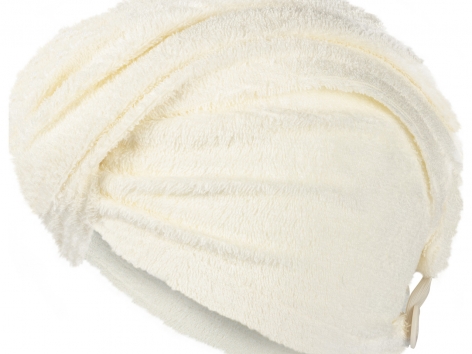 Serviette turban avec bouton