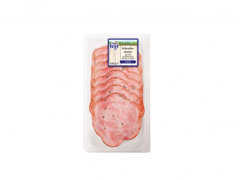 Saucisses de viande ou carré de porc cuit en tranches
