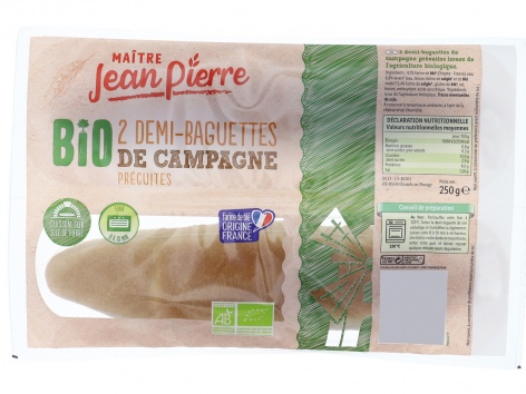 Demi-baguettes précuites Bio