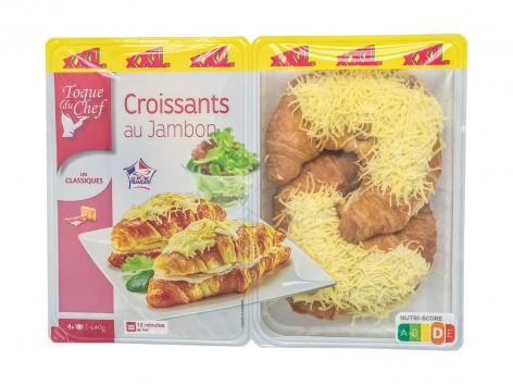 4 croissants jambon fromage XXL