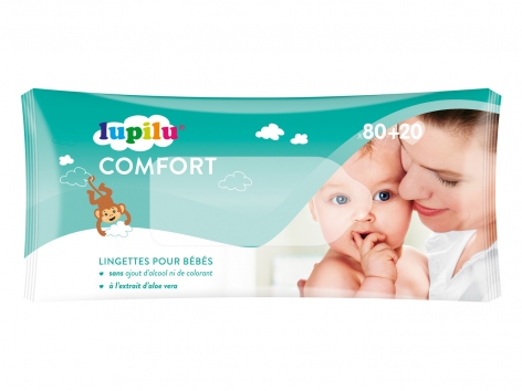 100 lingettes imprégnées pour bébé