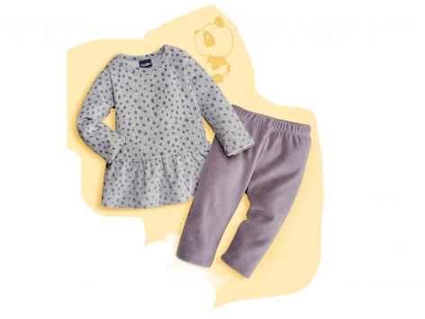 Ensemble en velours bébé