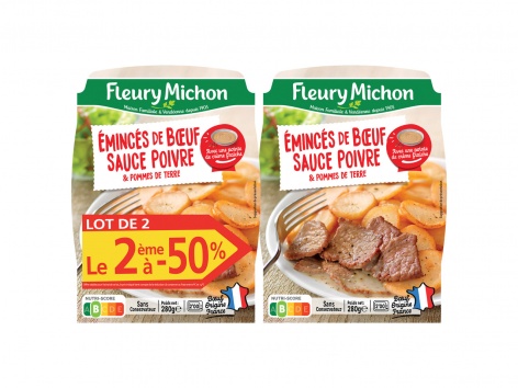 Fleury Michon émincés de boeuf sauce au poivre pommes de terre