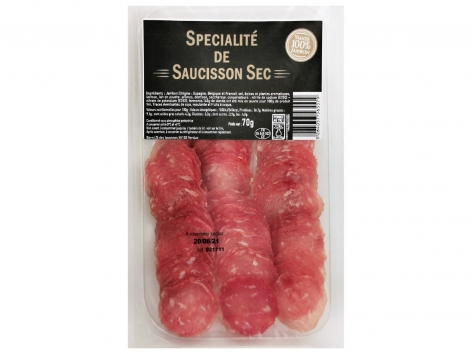 Spécialité de saucisson sec tranché