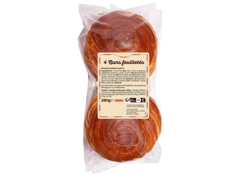4 buns feuilletés